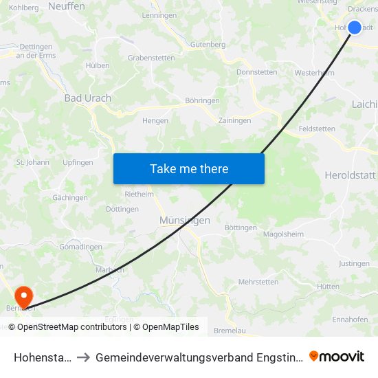 Hohenstadt to Gemeindeverwaltungsverband Engstingen map