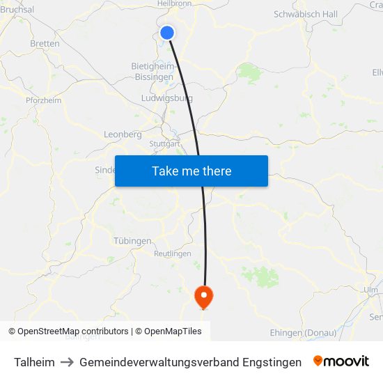 Talheim to Gemeindeverwaltungsverband Engstingen map