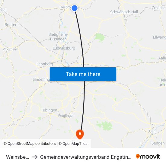Weinsberg to Gemeindeverwaltungsverband Engstingen map