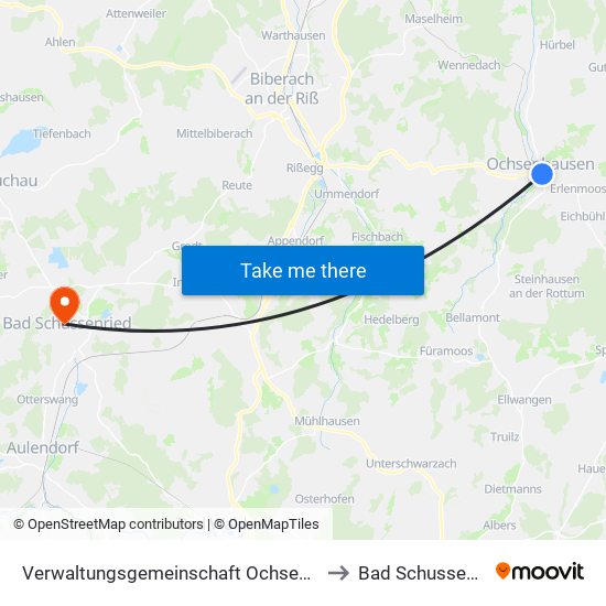 Verwaltungsgemeinschaft Ochsenhausen to Bad Schussenried map