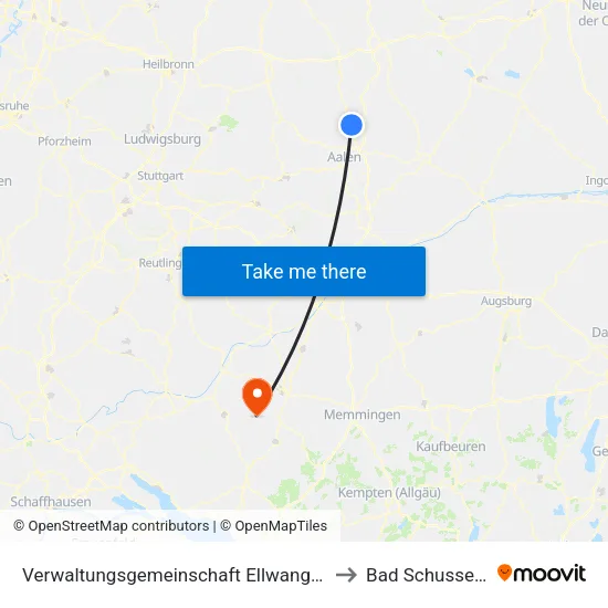 Verwaltungsgemeinschaft Ellwangen (Jagst) to Bad Schussenried map