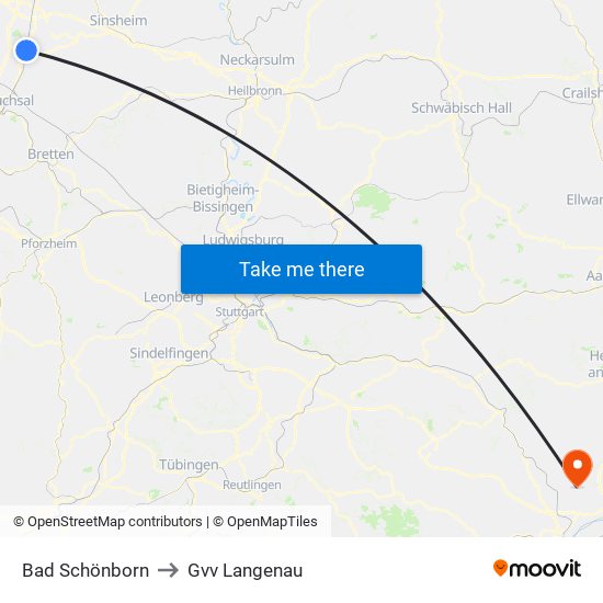 Bad Schönborn to Gvv Langenau map