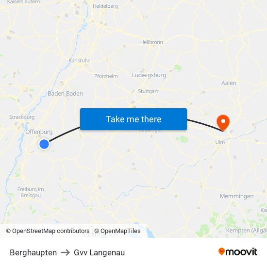 Berghaupten to Gvv Langenau map