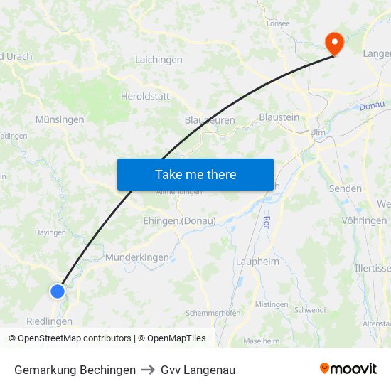 Gemarkung Bechingen to Gvv Langenau map