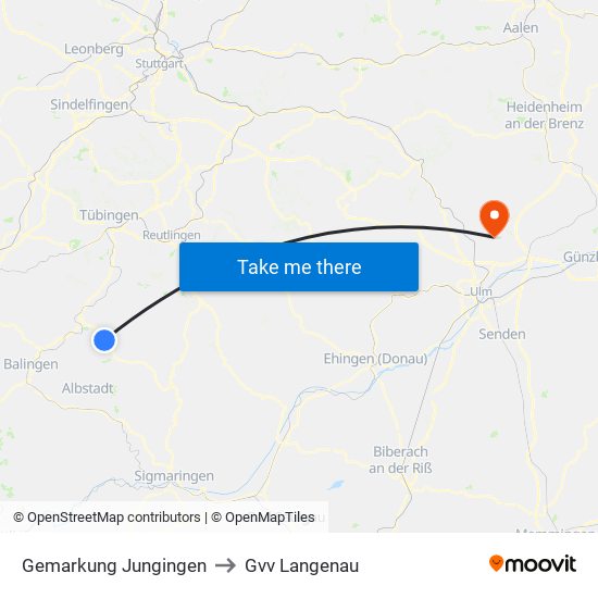 Gemarkung Jungingen to Gvv Langenau map