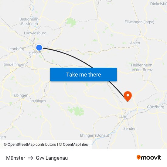 Münster to Gvv Langenau map