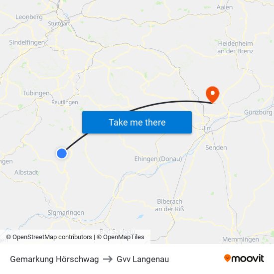 Gemarkung Hörschwag to Gvv Langenau map