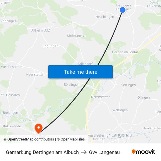 Gemarkung Dettingen am Albuch to Gvv Langenau map