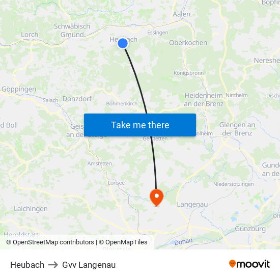 Heubach to Gvv Langenau map