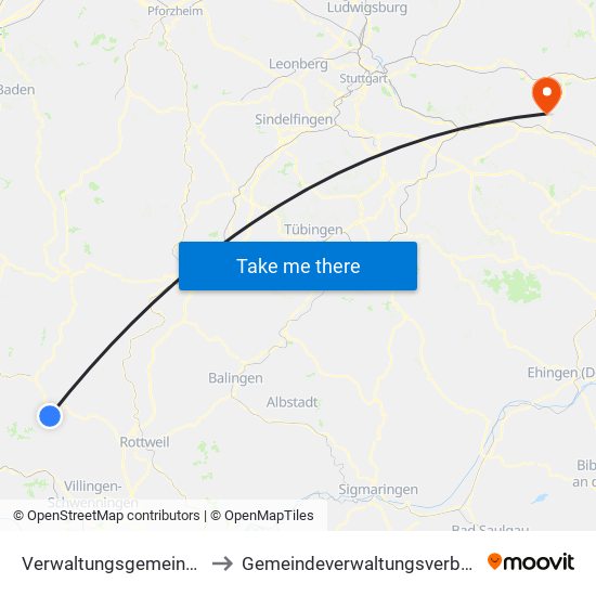 Verwaltungsgemeinschaft Schramberg to Gemeindeverwaltungsverband Östlicher Schurwald map