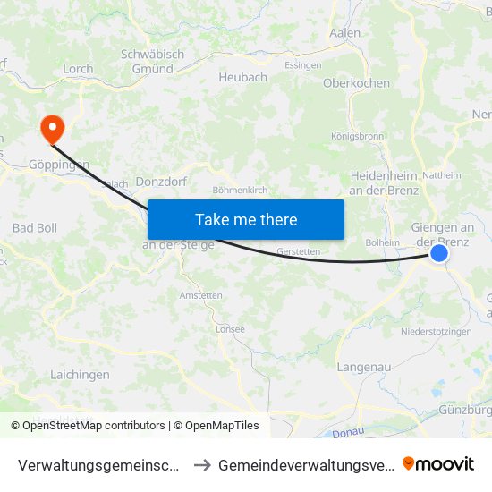 Verwaltungsgemeinschaft Giengen An Der Brenz to Gemeindeverwaltungsverband Östlicher Schurwald map