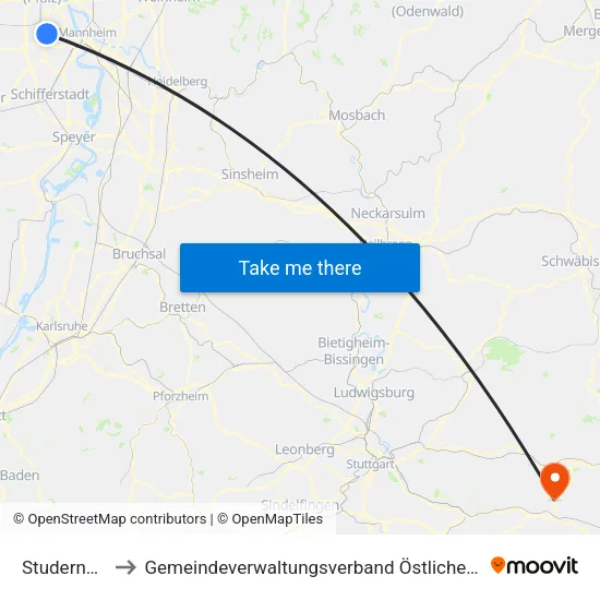 Studernheim to Gemeindeverwaltungsverband Östlicher Schurwald map