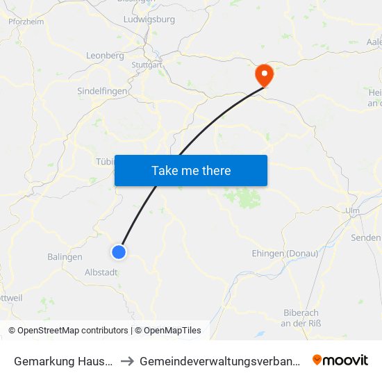 Gemarkung Hausen Im Killertal to Gemeindeverwaltungsverband Östlicher Schurwald map