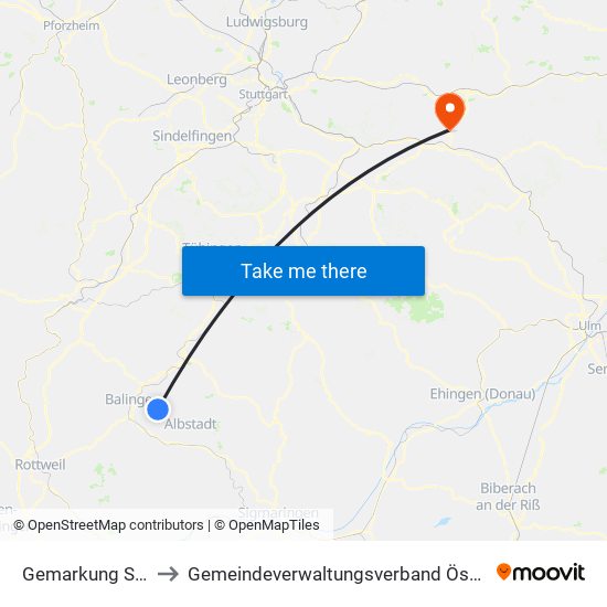 Gemarkung Streichen to Gemeindeverwaltungsverband Östlicher Schurwald map