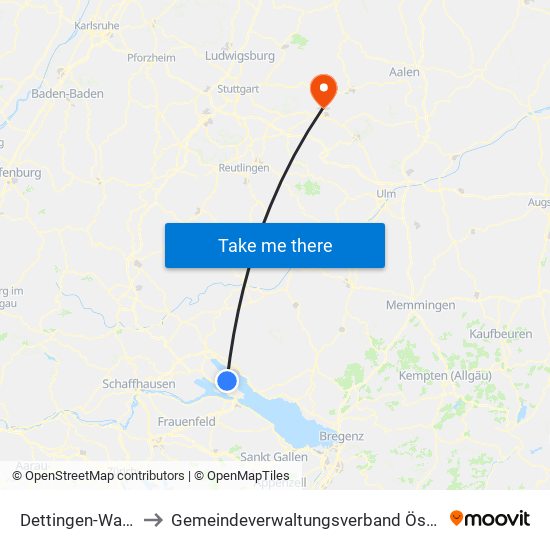 Dettingen-Wallhausen to Gemeindeverwaltungsverband Östlicher Schurwald map