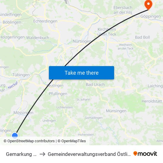 Gemarkung Schlatt to Gemeindeverwaltungsverband Östlicher Schurwald map