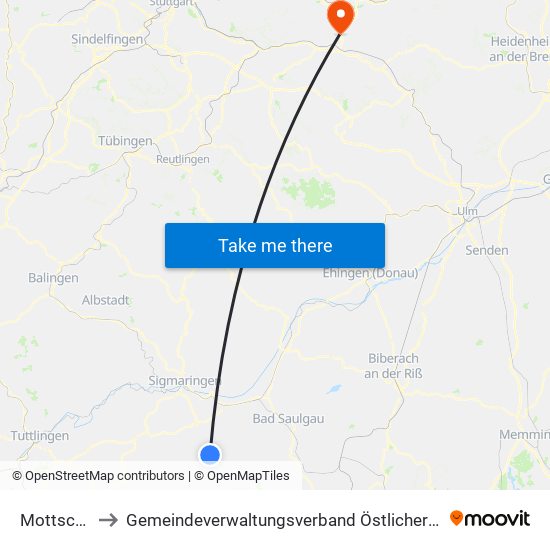 Mottschieß to Gemeindeverwaltungsverband Östlicher Schurwald map