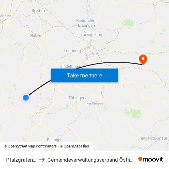 Pfalzgrafenweiler to Gemeindeverwaltungsverband Östlicher Schurwald map
