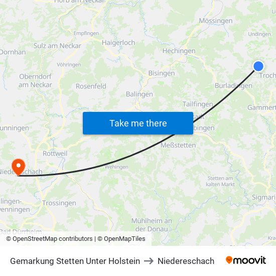 Gemarkung Stetten Unter Holstein to Niedereschach map