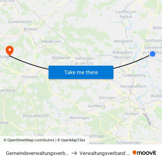 Gemeindeverwaltungsverband Steinheim-Murr to Verwaltungsverband Kämpfelbachtal map