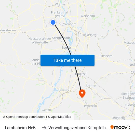 Lambsheim-Heßheim to Verwaltungsverband Kämpfelbachtal map