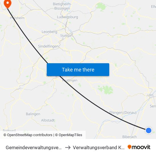 Gemeindeverwaltungsverband Schwendi to Verwaltungsverband Kämpfelbachtal map