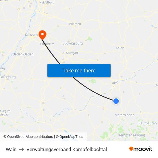 Wain to Verwaltungsverband Kämpfelbachtal map