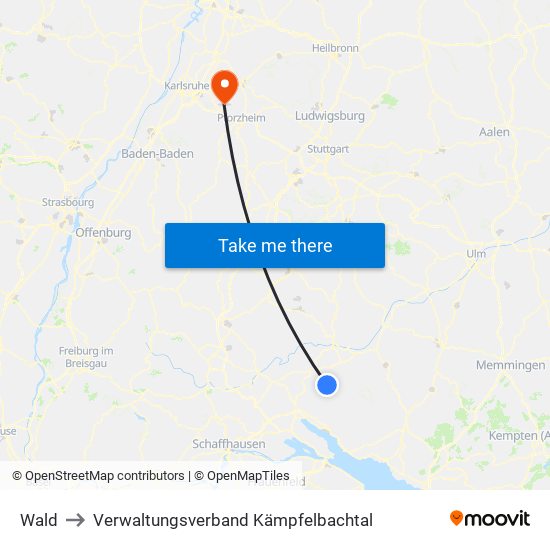 Wald to Verwaltungsverband Kämpfelbachtal map