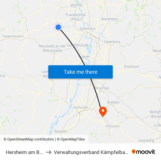 Herxheim am Berg to Verwaltungsverband Kämpfelbachtal map