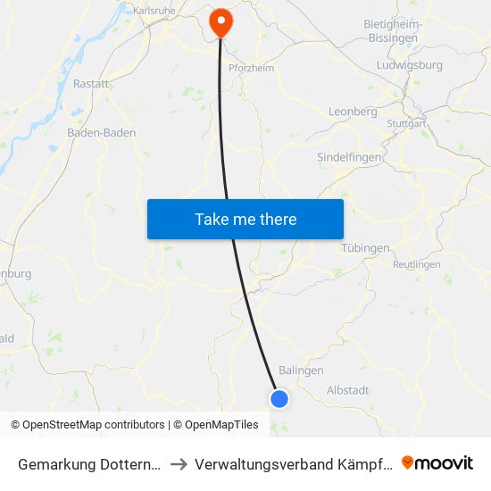 Gemarkung Dotternhausen to Verwaltungsverband Kämpfelbachtal map