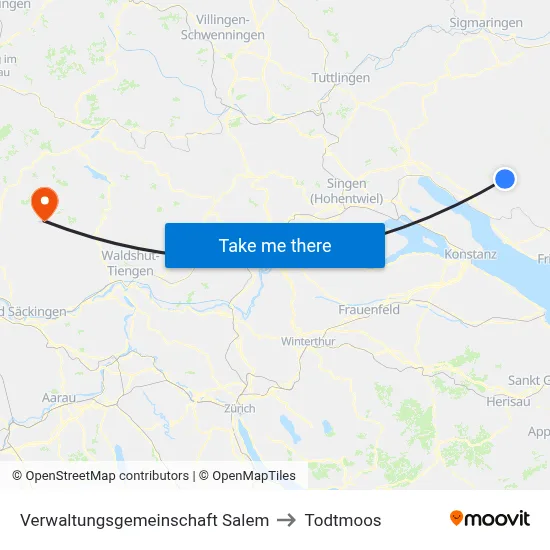 Verwaltungsgemeinschaft Salem to Todtmoos map