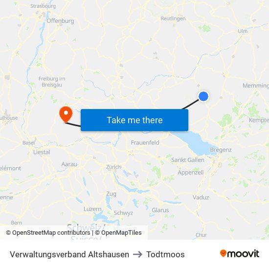 Verwaltungsverband Altshausen to Todtmoos map