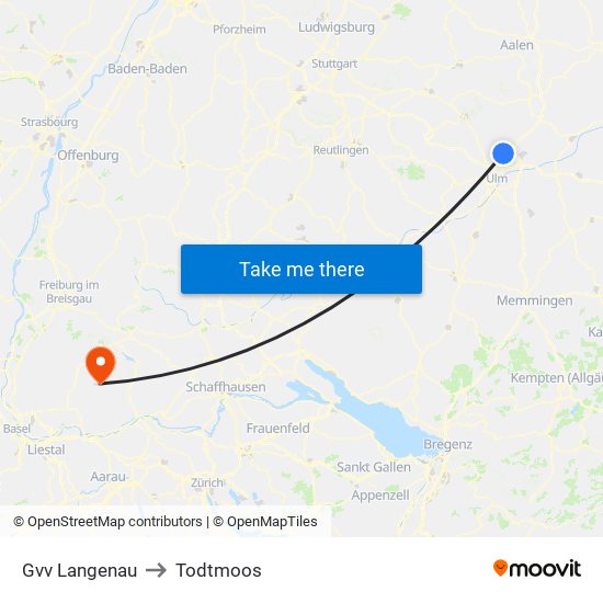 Gvv Langenau to Todtmoos map