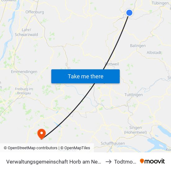 Verwaltungsgemeinschaft Horb am Neckar to Todtmoos map