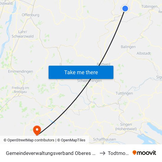 Gemeindeverwaltungsverband Oberes Gäu to Todtmoos map