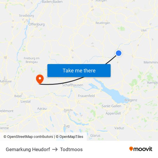 Gemarkung Heudorf to Todtmoos map