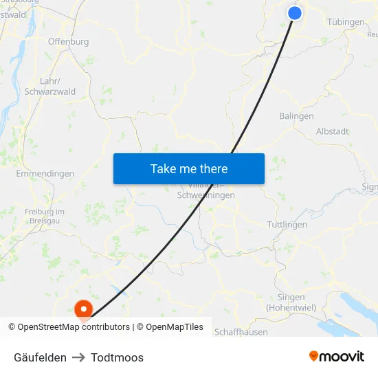 Gäufelden to Todtmoos map