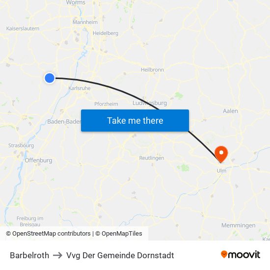 Barbelroth to Vvg Der Gemeinde Dornstadt map