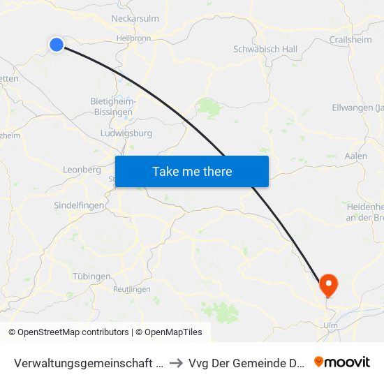 Verwaltungsgemeinschaft Eppingen to Vvg Der Gemeinde Dornstadt map