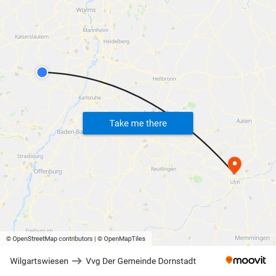 Wilgartswiesen to Vvg Der Gemeinde Dornstadt map