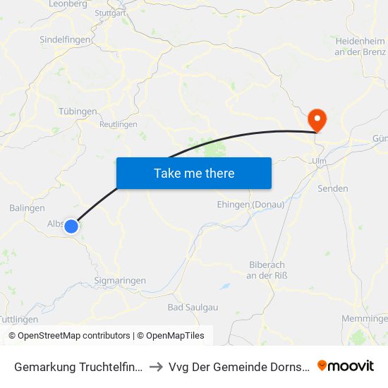 Gemarkung Truchtelfingen to Vvg Der Gemeinde Dornstadt map