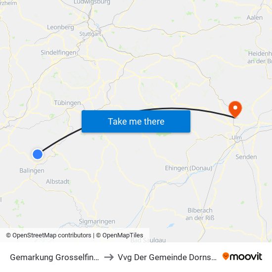 Gemarkung Grosselfingen to Vvg Der Gemeinde Dornstadt map