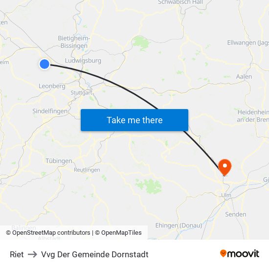 Riet to Vvg Der Gemeinde Dornstadt map