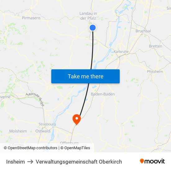 Insheim to Verwaltungsgemeinschaft Oberkirch map