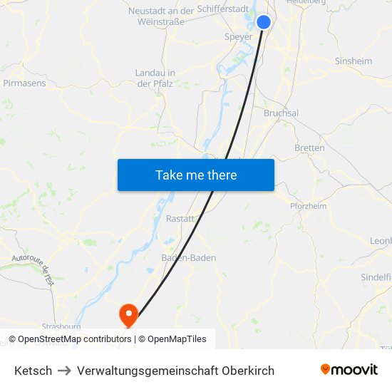 Ketsch to Verwaltungsgemeinschaft Oberkirch map