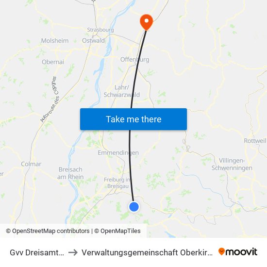 Gvv Dreisamtal to Verwaltungsgemeinschaft Oberkirch map