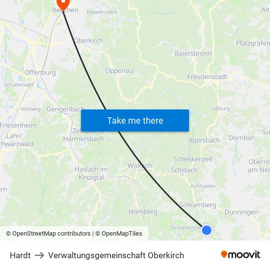 Hardt to Verwaltungsgemeinschaft Oberkirch map