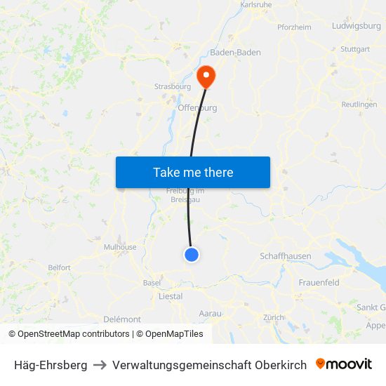 Häg-Ehrsberg to Verwaltungsgemeinschaft Oberkirch map
