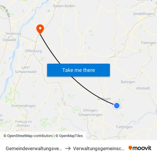 Gemeindeverwaltungsverband Heuberg to Verwaltungsgemeinschaft Oberkirch map