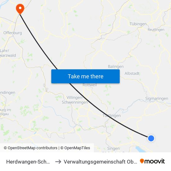 Herdwangen-Schönach to Verwaltungsgemeinschaft Oberkirch map